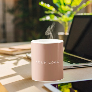 Mocca brown business logo rectangular coffee mug