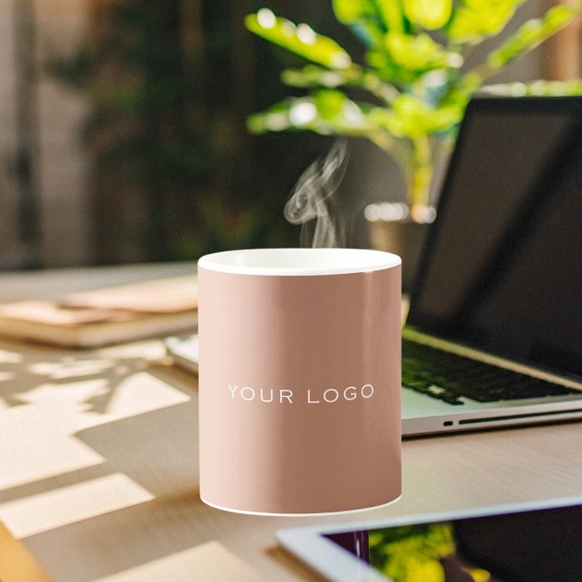 Mocca brown business logo rectangular coffee mug (Creator Uploaded)