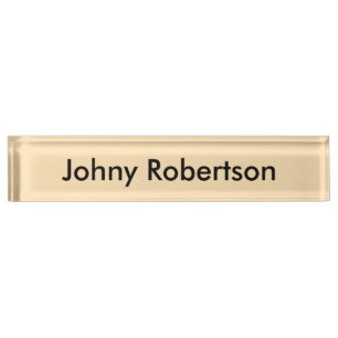 Moccasin Peachy Yellow Plain Elegant Professional Nameplate