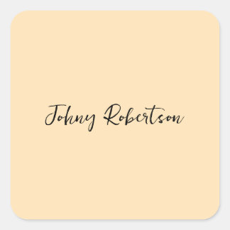 Moccasin Peachy Yellow Plain Elegant Professional Square Sticker