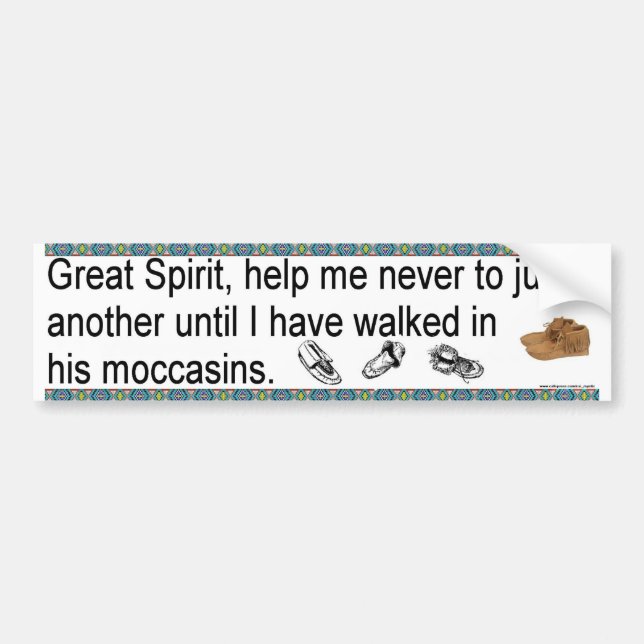 Moccasins Bumper Sticker (Front)