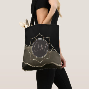 Mocha Agate Glittery OM Tote Bag