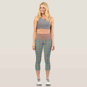 mocha and fashion colours capri leggings