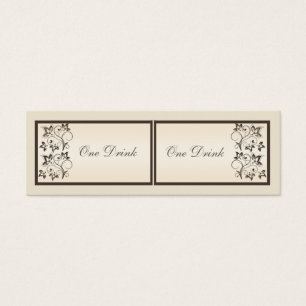 Mocha and Ivory Floral Drink Tickets