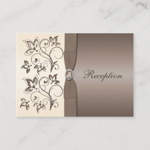 Mocha and Ivory Floral Reception Card