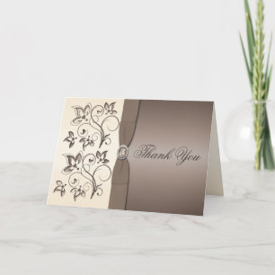 Mocha and Ivory Thank You Card