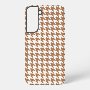Mocha and White Houndstooth Seamless Pattern Samsung Galaxy Case