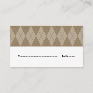 Mocha Argyle Wedding Place Card
