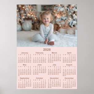 Mocha Blush 2026 Photo Calendar 20x28 Poster