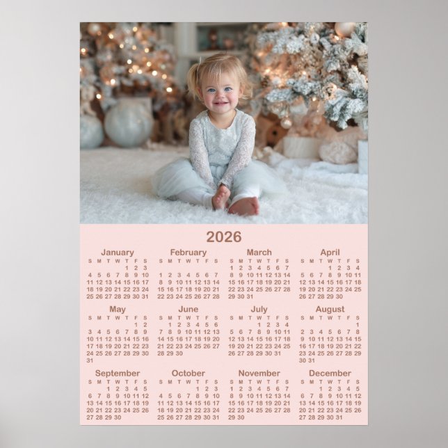 Mocha Blush 2026 Photo Calendar 20x28 Poster (Front)