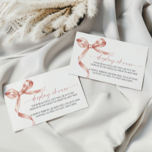 Mocha Bow Display Baby Shower Enclosure Card