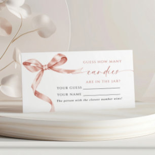 Mocha Bow How Many Candies Shower Game card