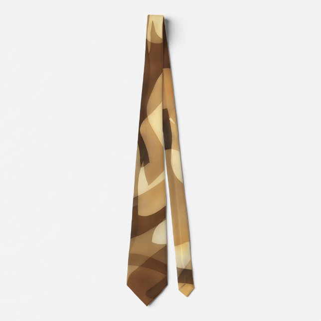 Mocha Brown and Tan Artsy Tie (Front)