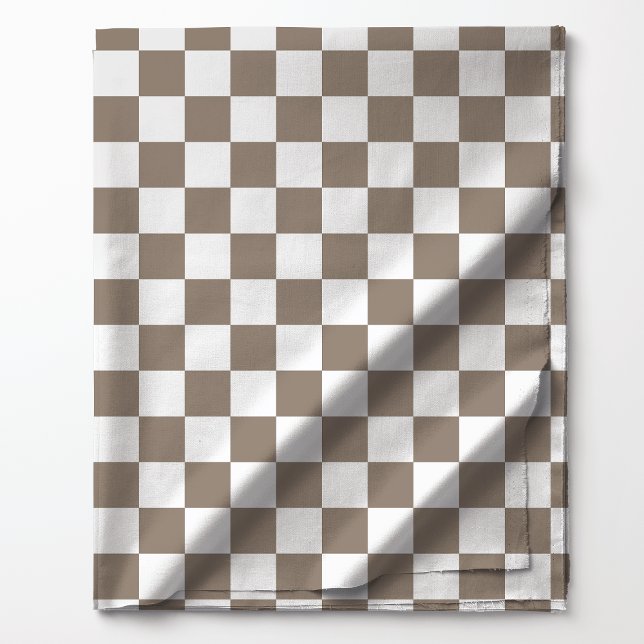Mocha Brown and White Chequered Pattern Fabric (Creator Uploaded)