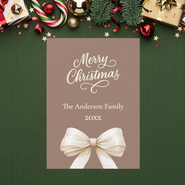 Mocha brown cream bow Christmas (Creator Uploaded)