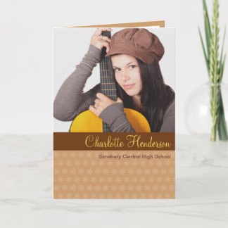 Mocha brown custom graduation photo announcement