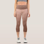 Mocha Brown geometric mesh modern pattern Capri Leggings<br><div class="desc">Unique and fun customisable geometric women's clothing. Cool capri leggings fashion for her. 
Brown gradient geometric mesh pattern triangles ombre. Triangle geometric mesh with light dark brown ombre gradient design.</div>