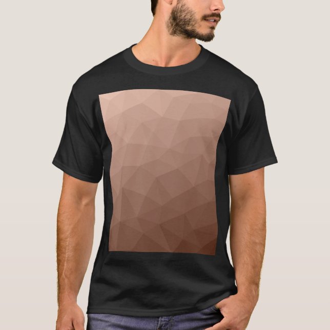 Mocha Brown geometric mesh modern pattern T-Shirt (Front)