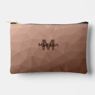 Mocha Brown geometric mesh pattern Monogram Accessory Pouch