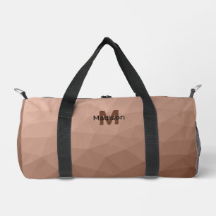 Mocha Brown geometric mesh pattern Monogram Duffle Bag