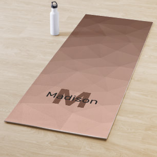 Mocha Brown geometric mesh pattern Monogram Yoga Mat