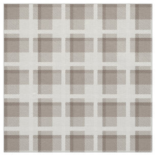 Mocha Brown Gingham buffalo plaid check Fabric
