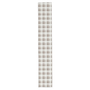 Mocha Brown Gingham buffalo plaid check Long Table Runner