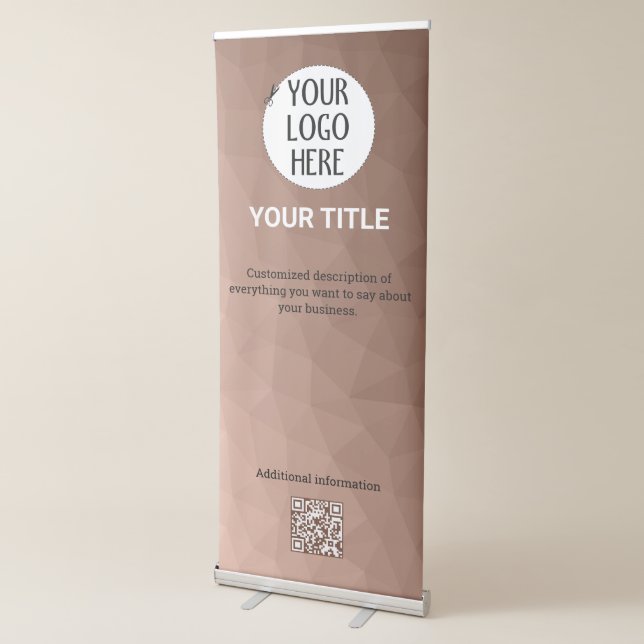 Mocha Brown Gradient geometric mesh Custom logo Retractable Banner (3/4)