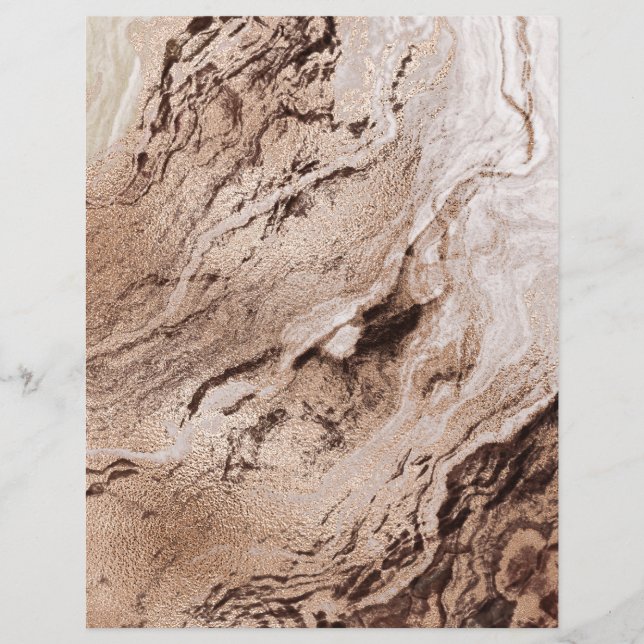 Mocha Brown Granite Gold 2 Sided Scrapbook Paper (Front)