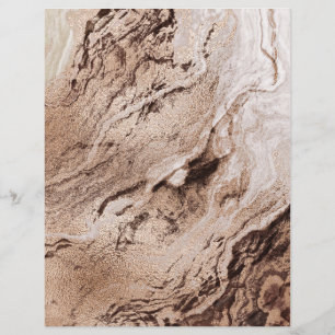 Mocha Brown Granite Gold 2 Sided Scrapbook Paper