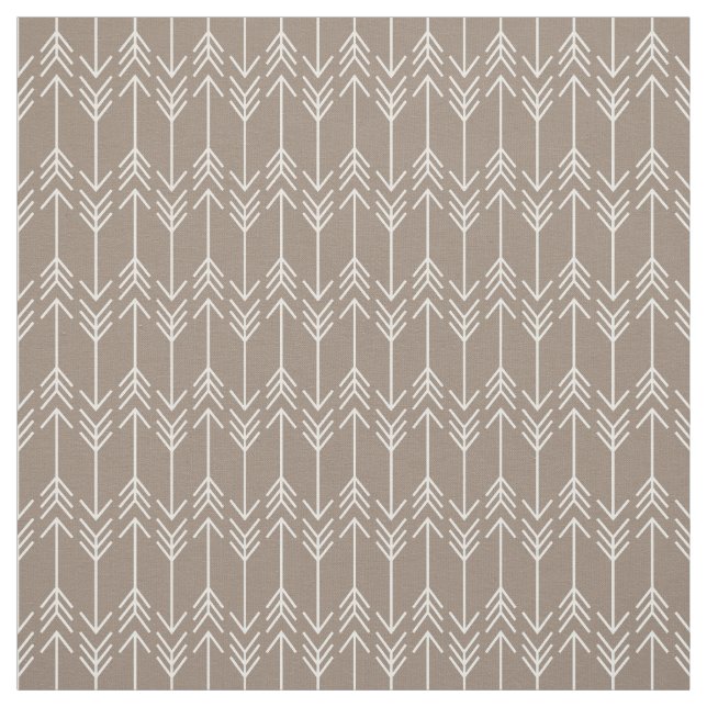 Mocha Brown Herringbone Arrows Fabric (Swatch)