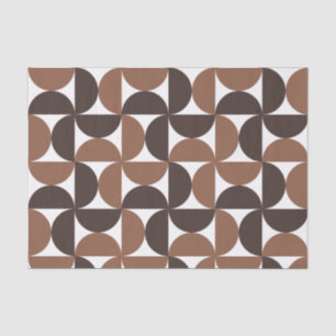 Mocha Brown Mid Century Modern Pattern Tissue Paper