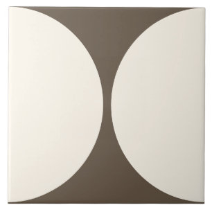 Mocha Brown Modern Geometric Semi circle Tile