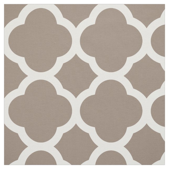 Mocha Brown Modern Quatrefoil Large Scale Fabric (Swatch)