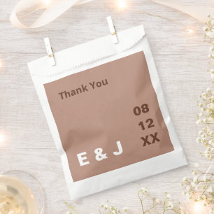 Mocha Brown Modern Wedding Favour Bags