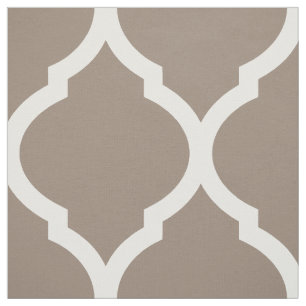 Mocha Brown Moroccan Quatrefoil Large Scale Fabric