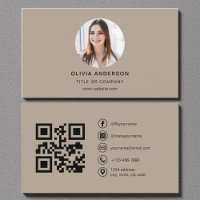 Mocha Brown Photo with QR Code Social Media