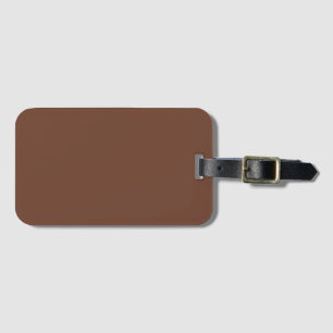 Mocha Brown Solid Colour Classic Elegant Luggage Tag
