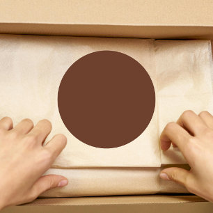 Mocha Brown Solid Colour   Classic   Elegant Round Sticker
