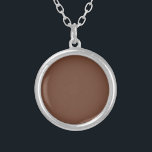 Mocha Brown Solid Colour | Classic | Elegant Silver Plated Necklace<br><div class="desc">Mocha Brown Solid Colour | Brown Shades | Classic | Elegant | Trendy | Stylish | Professional Design</div>