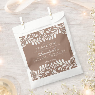 Mocha Brown Talavera Fiesta Bridal Brunch Dessert Favour Bags
