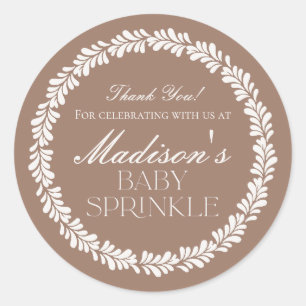 Mocha Brown Talavera Spanish Fiesta Baby Sprinkle Classic Round Sticker