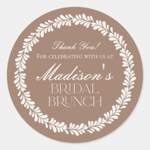 Mocha Brown Talavera Spanish Fiesta Bridal Brunch Classic Round Sticker