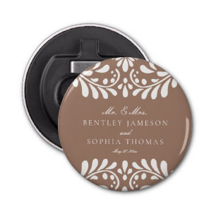 Mocha Brown Talavera Spanish Fiesta Wedding Favors Bottle Opener