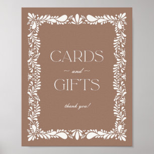 Mocha Brown Talavera Tile Cards and Gifts Sign