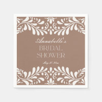 Mocha Brown Talavera Tile Fiesta Bridal Shower