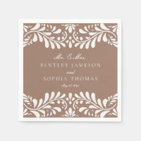 Mocha Brown Talavera Tile Spanish Fiesta Wedding