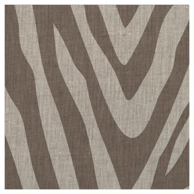 Mocha Brown Zebra Print Large Scale Fabric (Swatch)