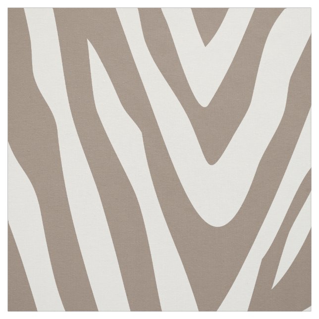 Mocha Brown Zebra Print Large Scale Fabric (Swatch)