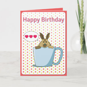 Mocha bunny Happy Birthday Card